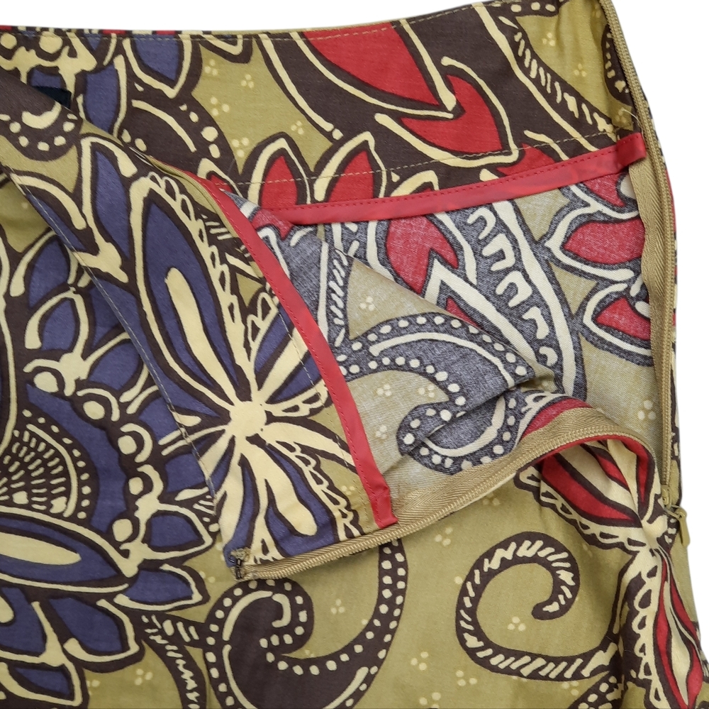 Willi Smith Floral Paisley Cotton Skirt SZ 10 - Picture 3 of 7
